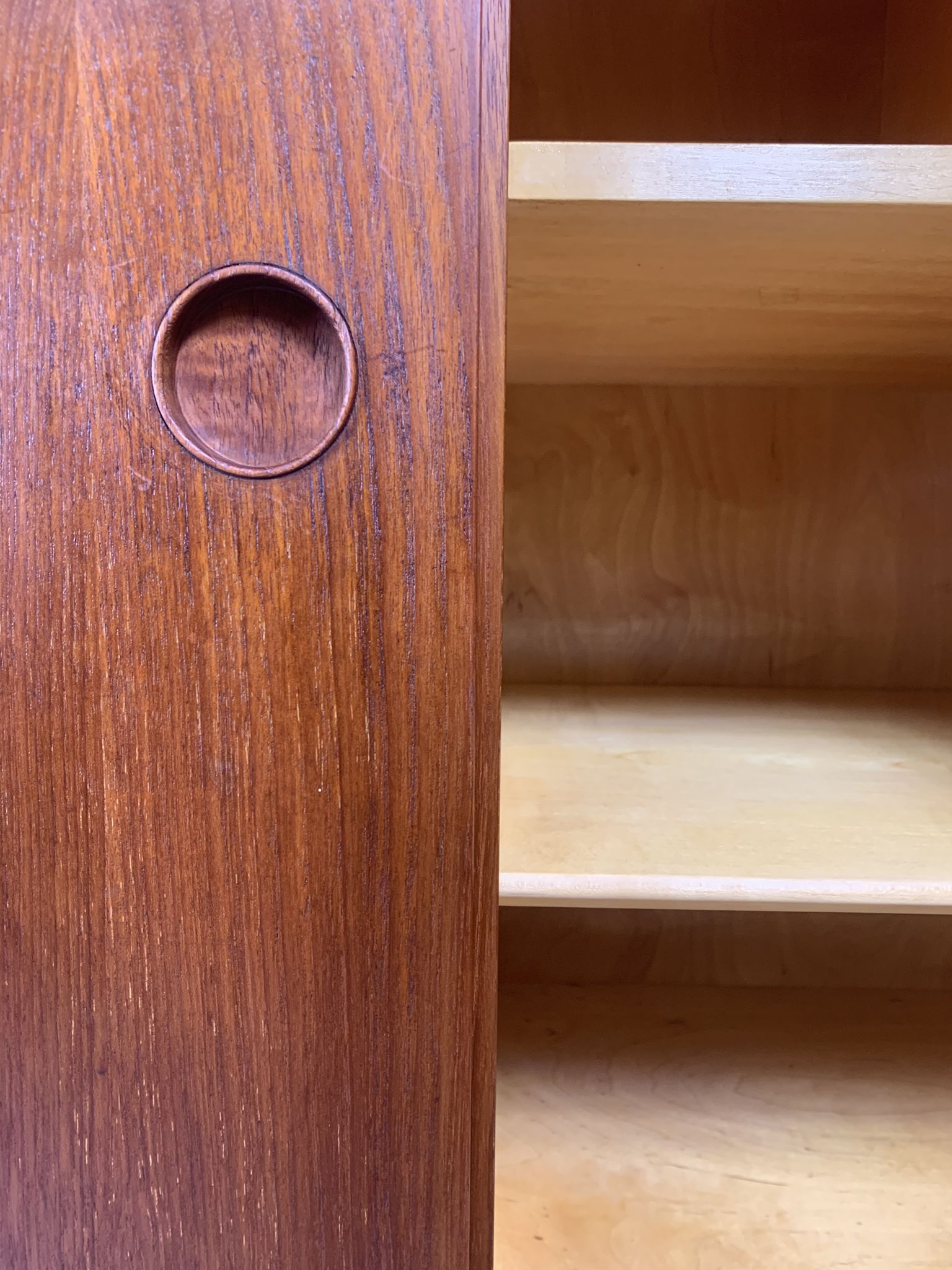 Danish midcentury teak credenza highboard by Ejvind A Johansson