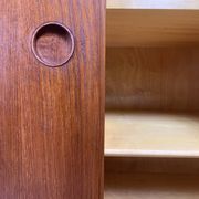 Danish midcentury teak credenza highboard by Ejvind A Johansson