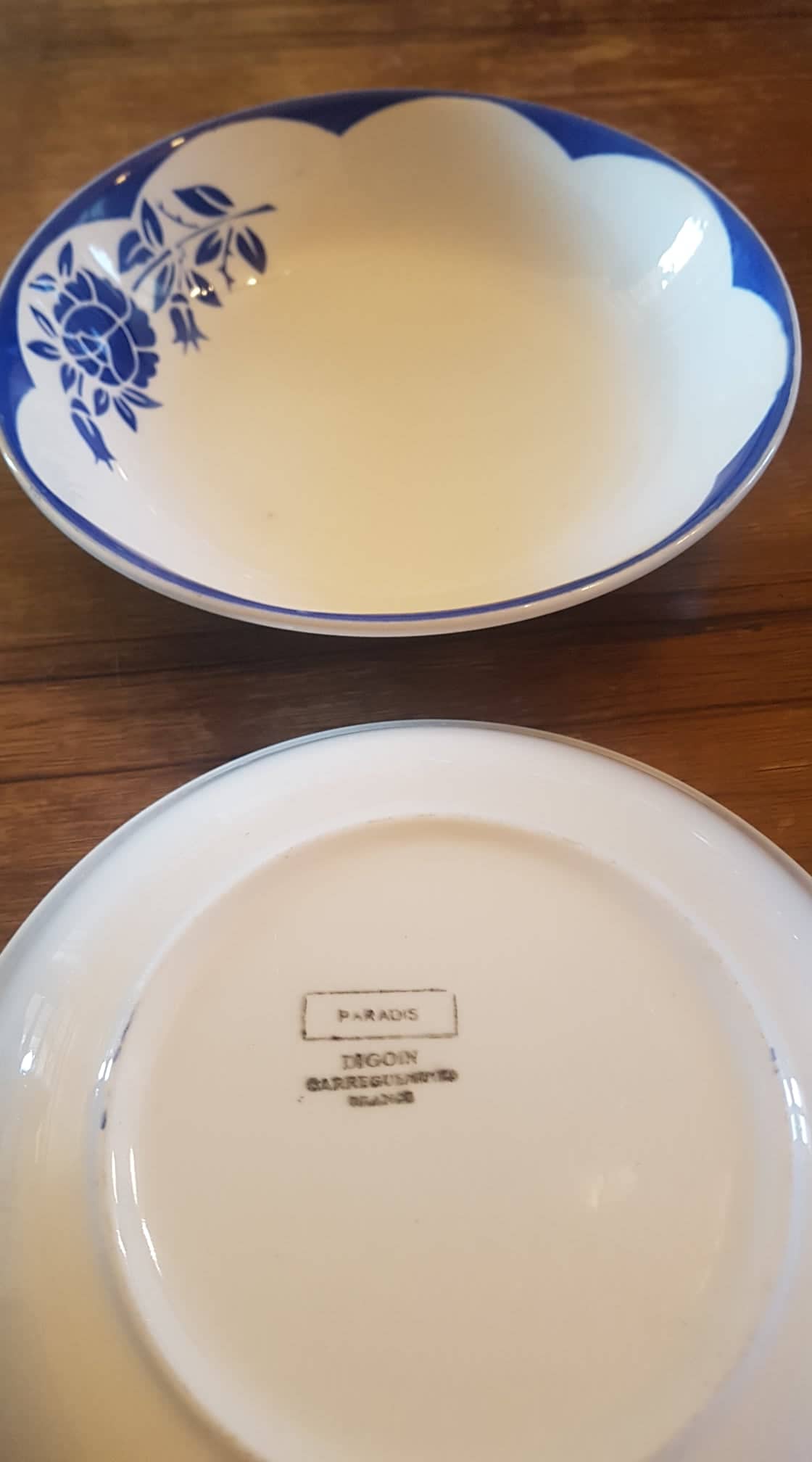 Set of 2 plates digoin sarreguemines model corsica