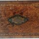 Old box row mail, jewelry, elm magnifying glass