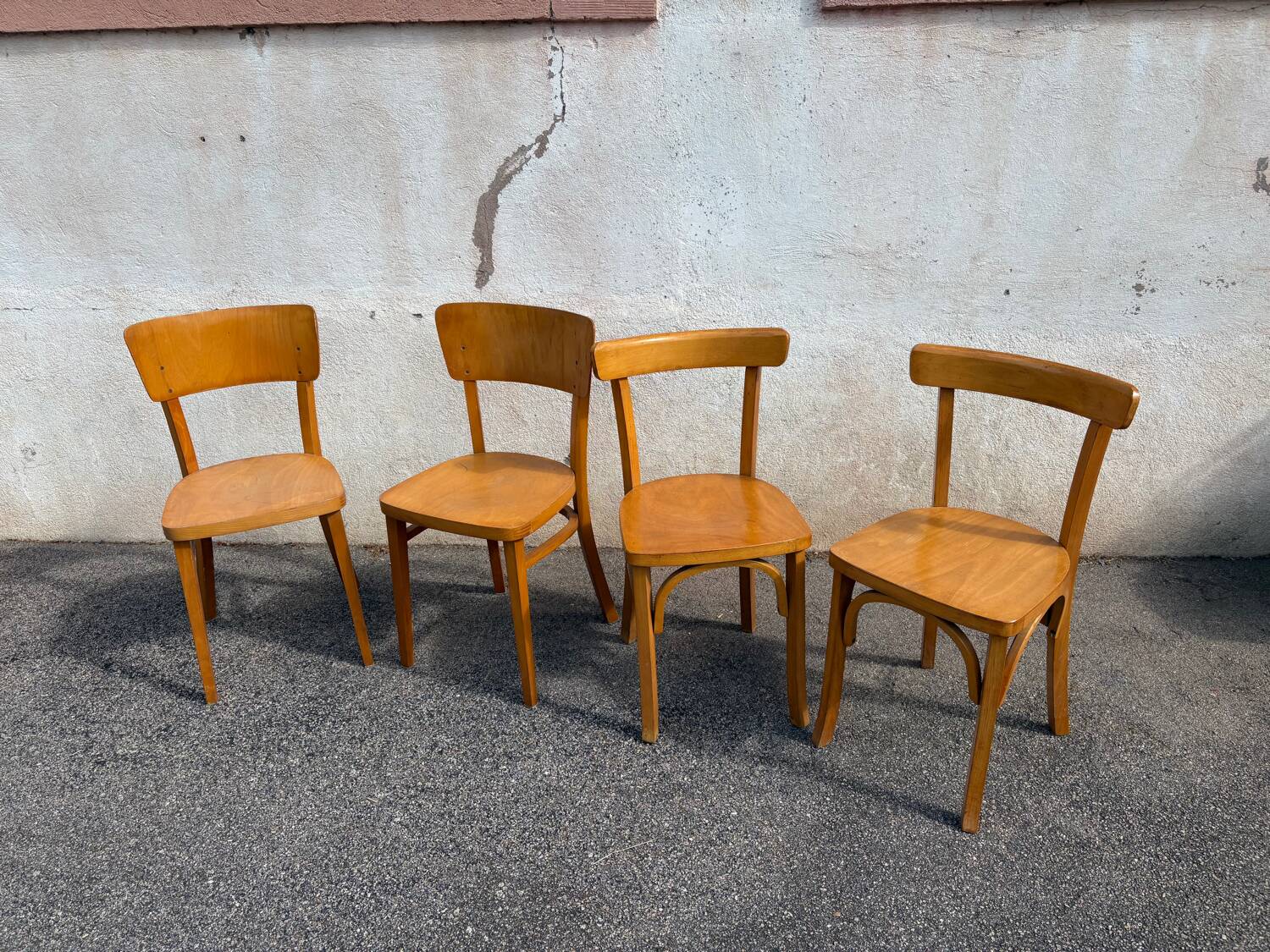 2 duos de chaises bistrot vintage