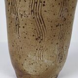 Pyrite stoneware vase with scarified wave decoration - 1970s