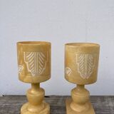 Pair of alabaster lamps