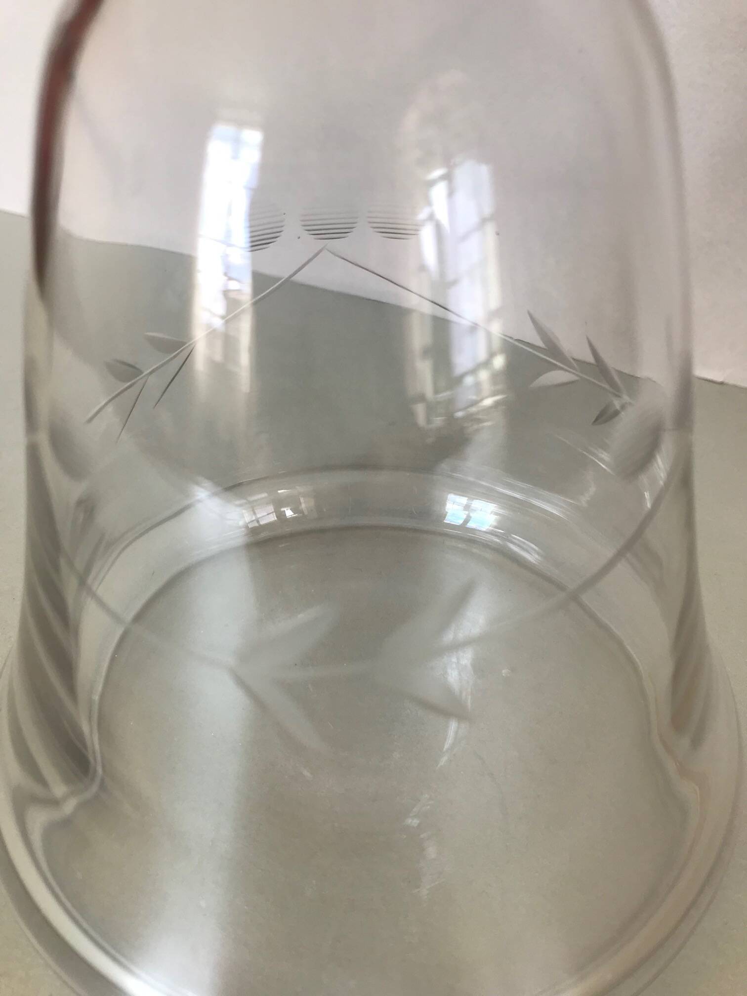 Antique engraved glass carafe