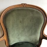 Green shepherdess armchair Louis XV style