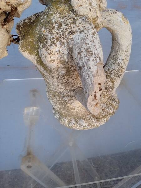 Gargoyle in cement mermaid bugle cathedral ep 1950