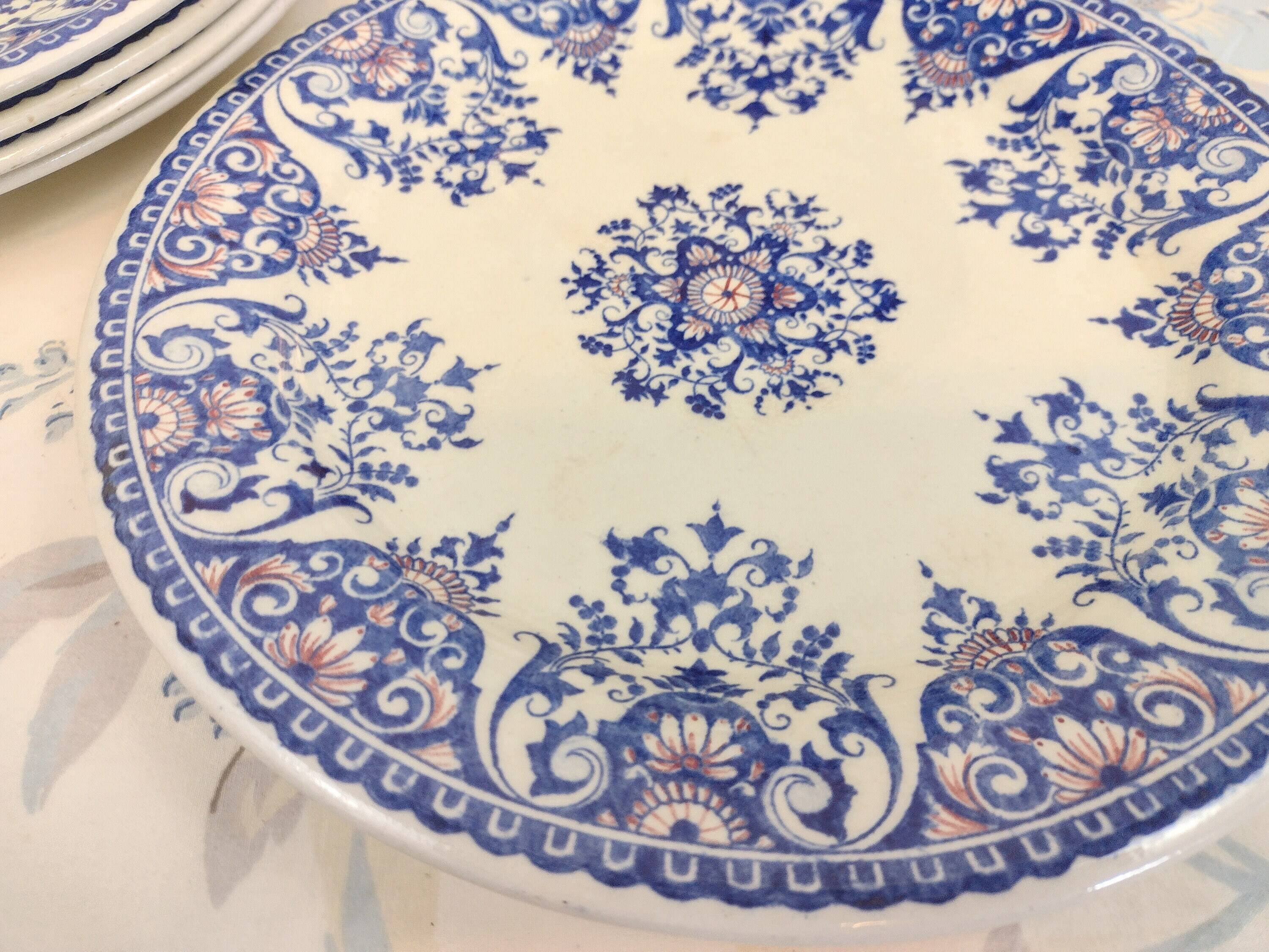 6 Gien Rouen dinner plates