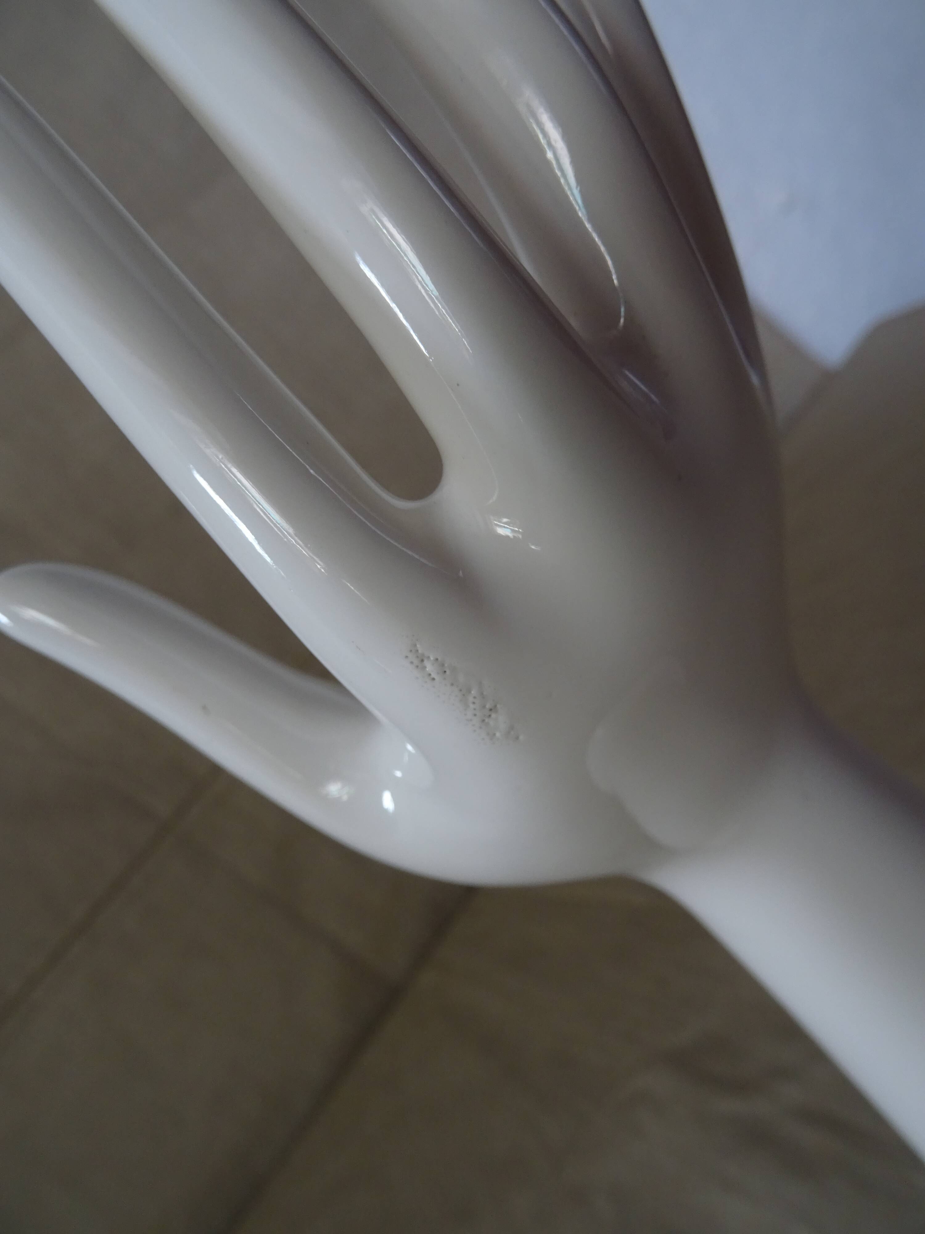 Hand flaguier faience white brand CAA vintage