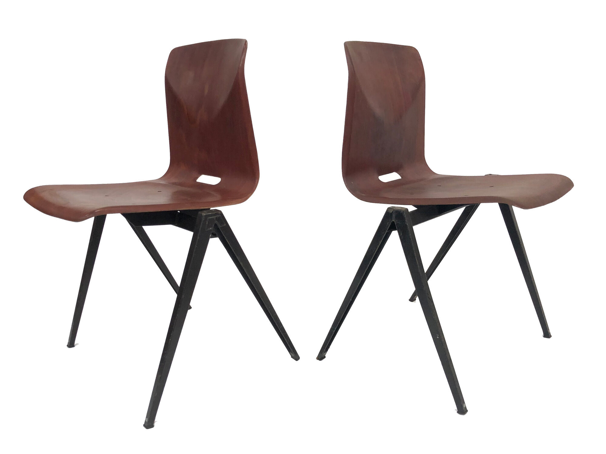 Vintage set of four Galvanitas S22 school chairs in the Netherlands