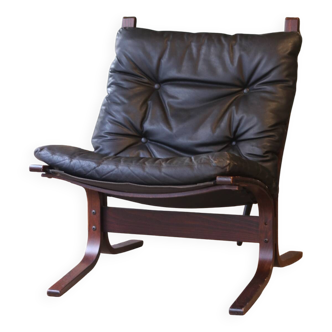 Siesta armchair, Ingmar Relling, black leather