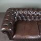 Handmade English cowhide leather Chesterfield sofa