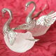 Pepper salt swans silver metal glass