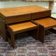 Coffee table with 2 tables in teak - 70s