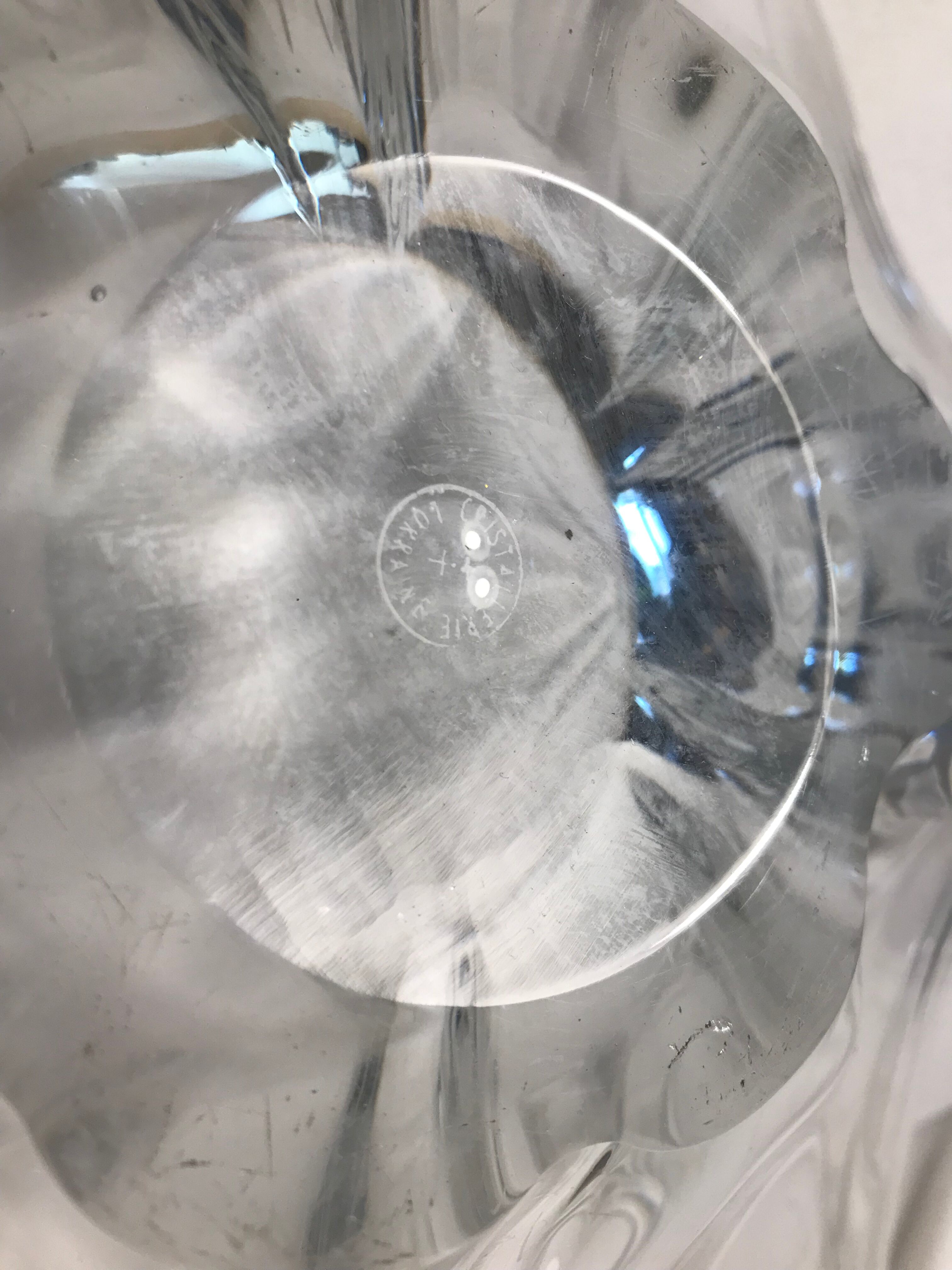 Former center of table crystal Lorraine France shape star vintage cup