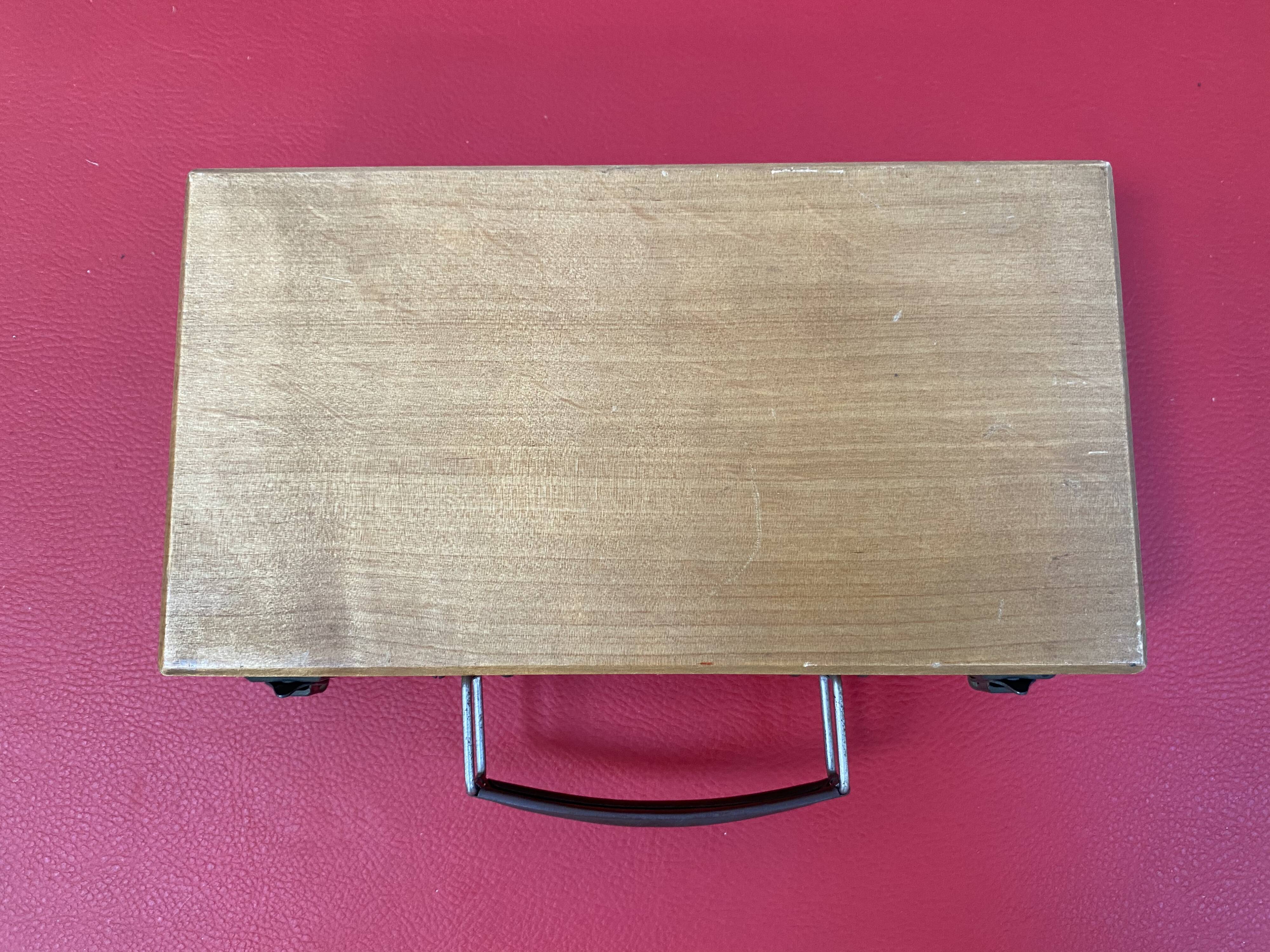 Old wooden briefcase