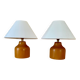 Two Danish lamps, 2x2 m of fabric cables, cotton shades.