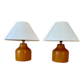 Duo lampes danoises, 2x2 M de câbles tissu, abat-jours coton
