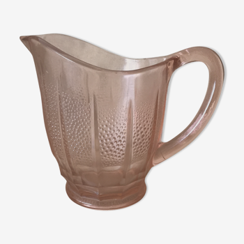Pitcher jug pink glass 50s