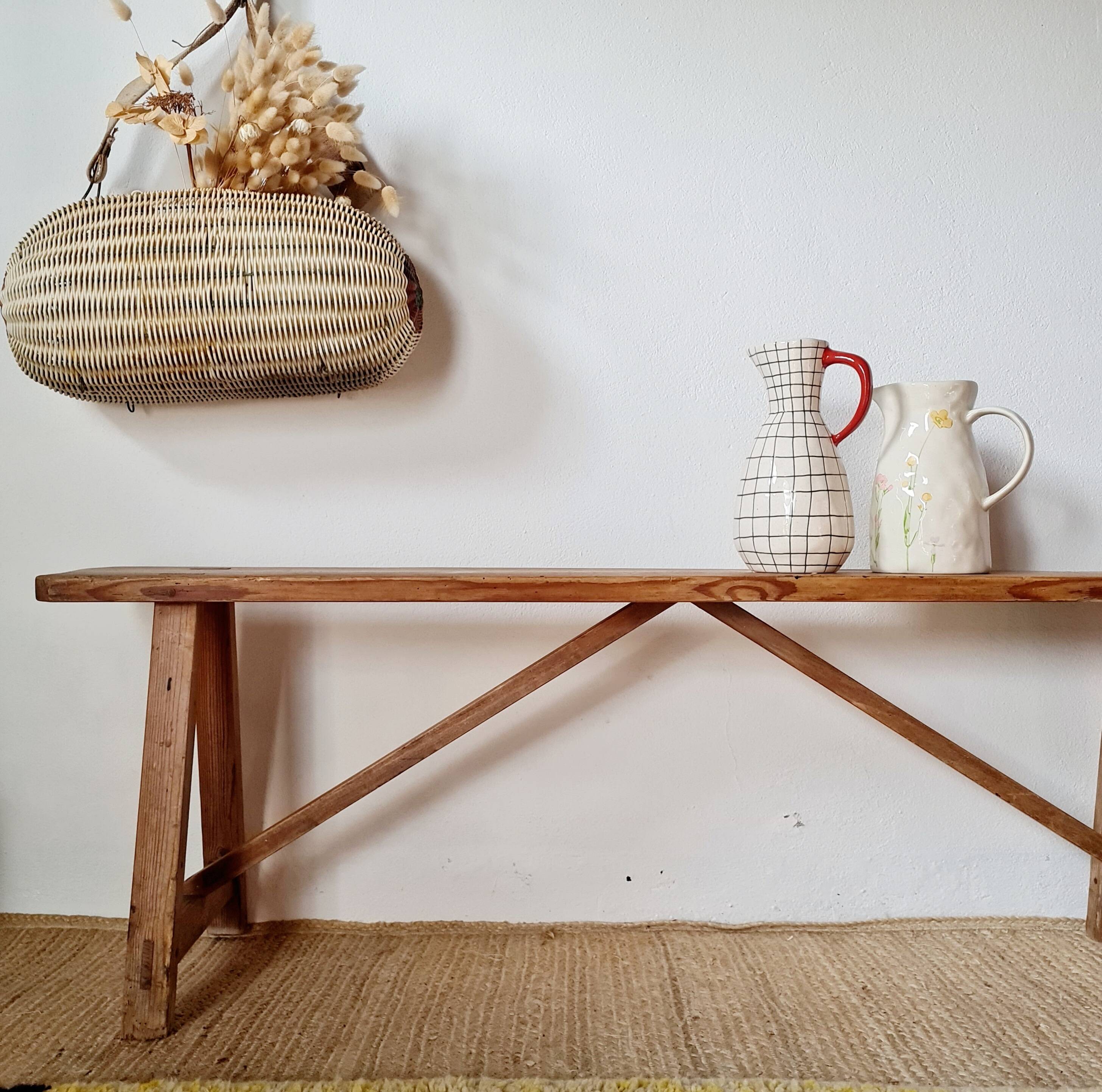 Old wooden farm bench L140
