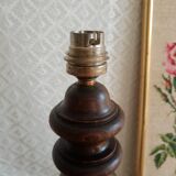 Turned wooden table lamp - vintage