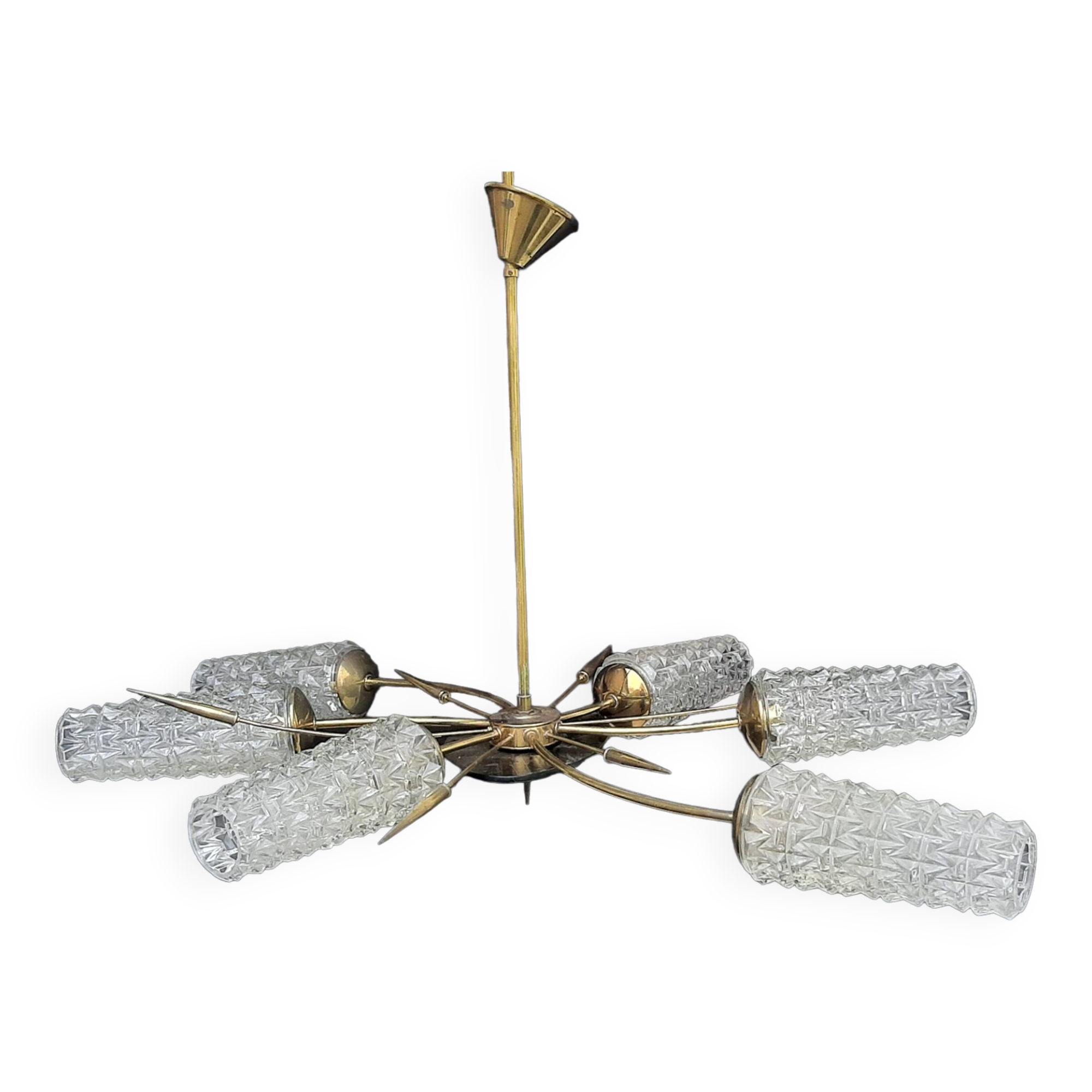 Vintage 60s sun shape chandelier 6 branches