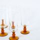 Set of 6 amber-footed champagne flutes, 1970
