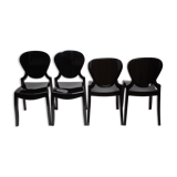 Set of 4 black chairs design Queen by Claudio Dondoli and Marco Pocci