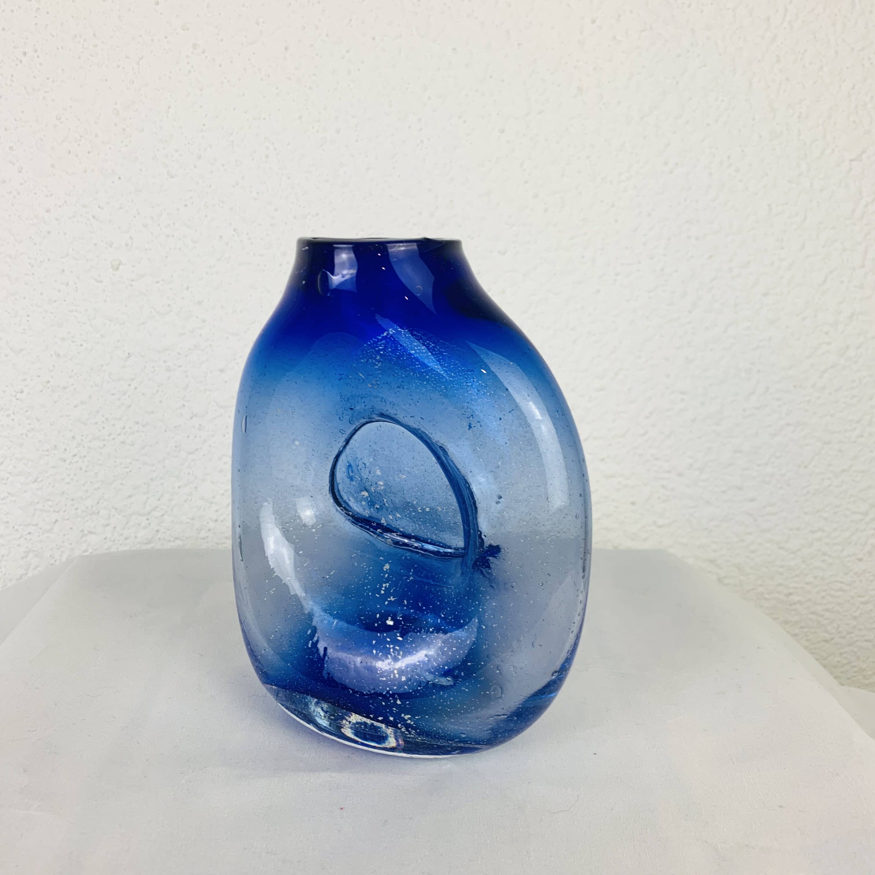 Blown glass vase signed Jon Slatcher 1993