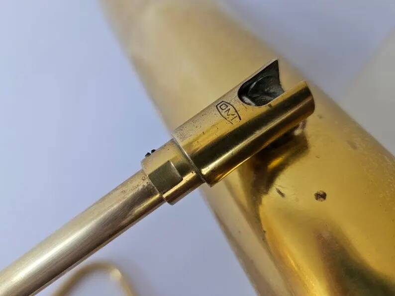 Rare Midcentury Brass Table or Desk Lamp OMI, Office or Bank, Germany, 1970s