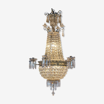 Lustre antique Français « Sac a Perle »