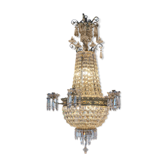 Lustre antique Français « Sac a Perle »