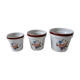 Trio of vintage flowered pot covers 60s