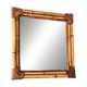 Woven bamboo mirror in natural tone