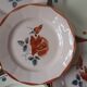 Set of 6 flat plates mismatched Digoin Sarreguemines