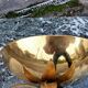 Pair of vintage bronze and antique metal wall lamps