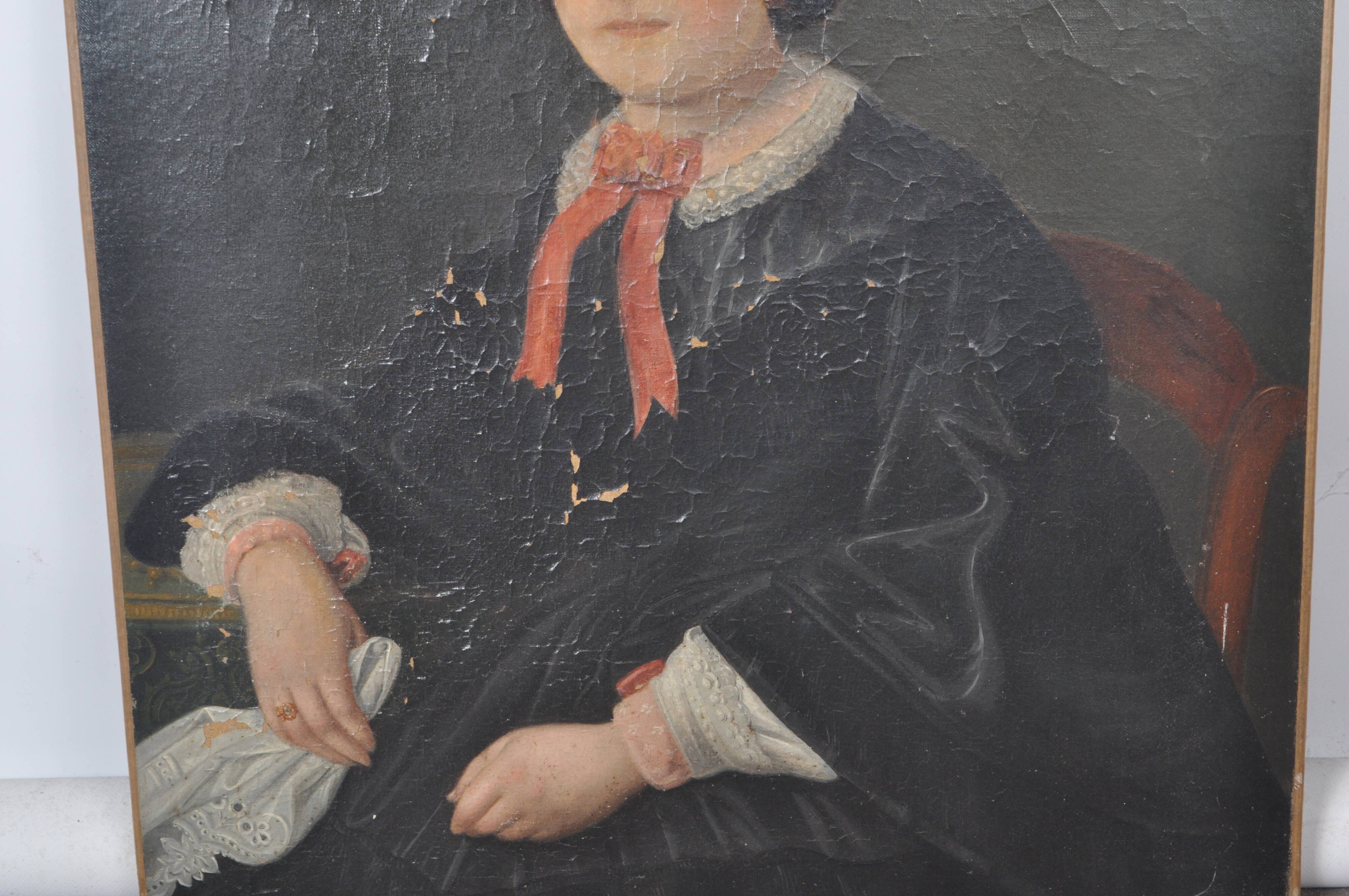 Huile sur toile portrait de femme