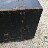 Old vintage wooden travel trunk