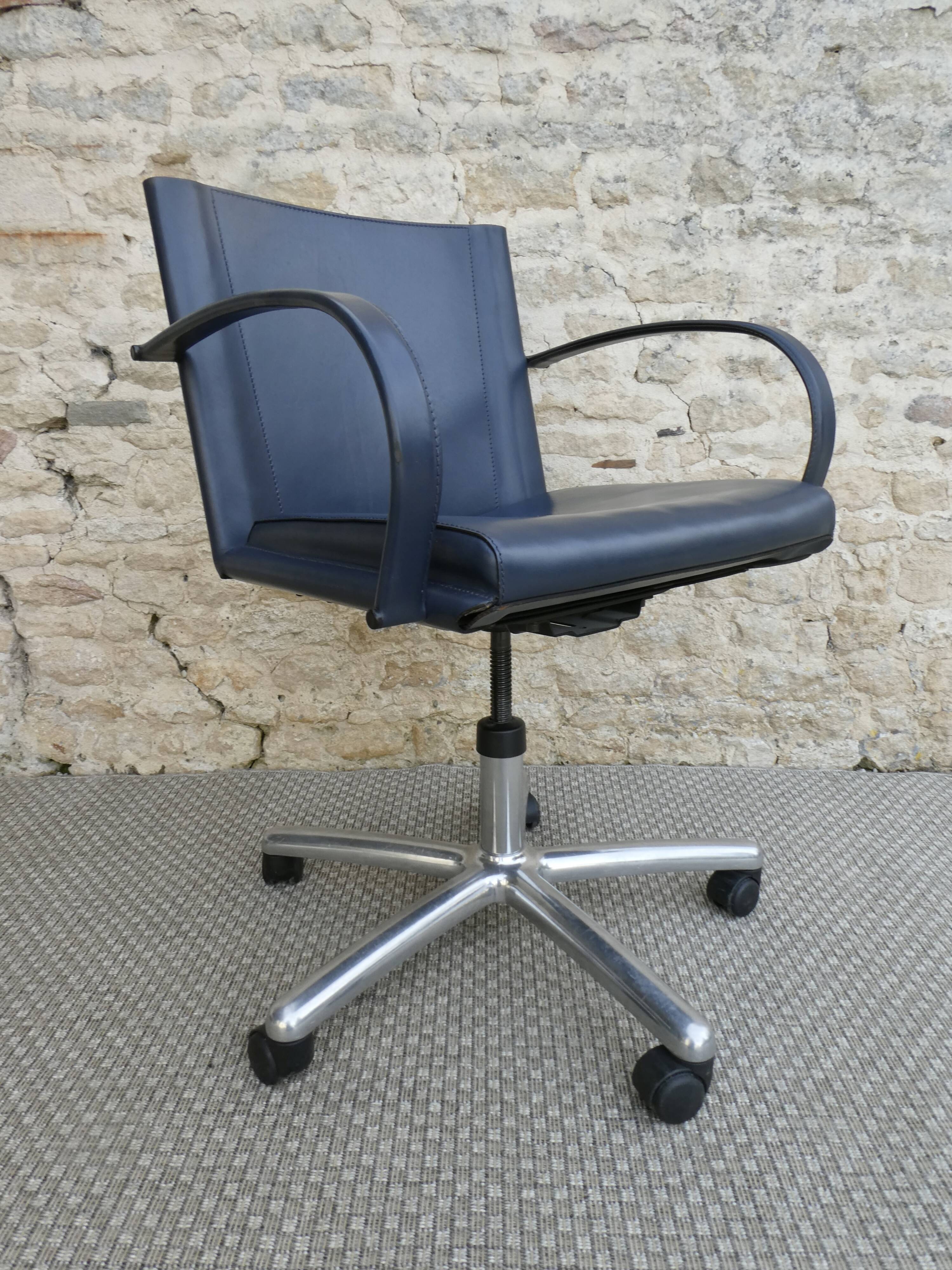 Fauteuil de bureau de Carlo Bartoli pour Matteo Grassi en cuir