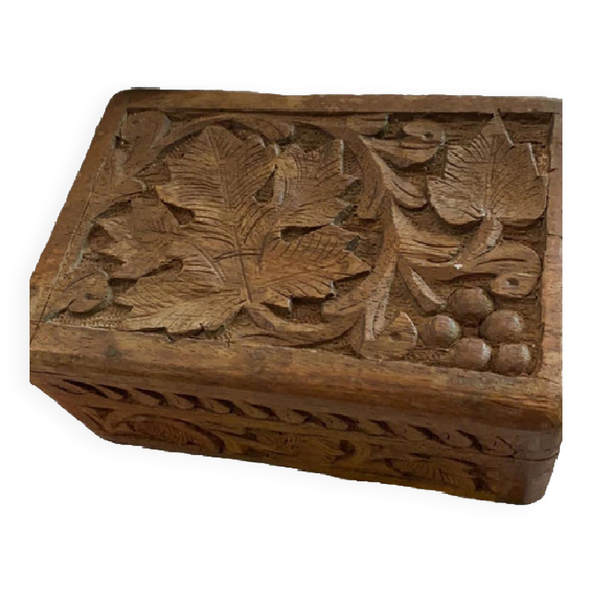 Black Forest style vintage carved wooden box Jewelry box 11