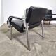 Postmodern black leather seating group, Germany 1980s