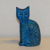 Cat by Aldo Londi for Bitossi in blue ceramic