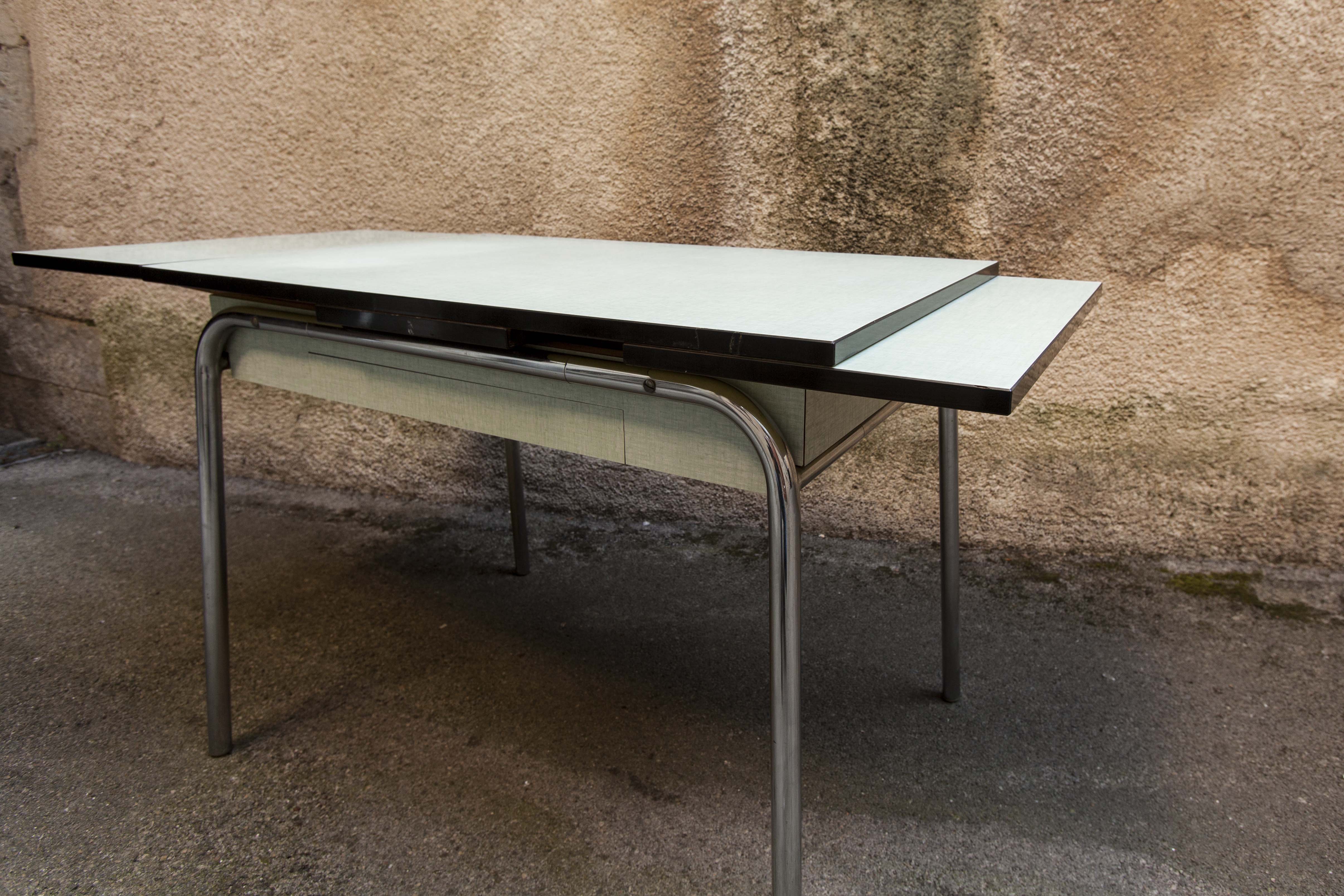 Green formica table, 1970