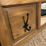 Wall mounted coat rack with mirror