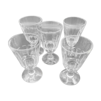 Lot 5 verres à absinthe modèle Pontarlier