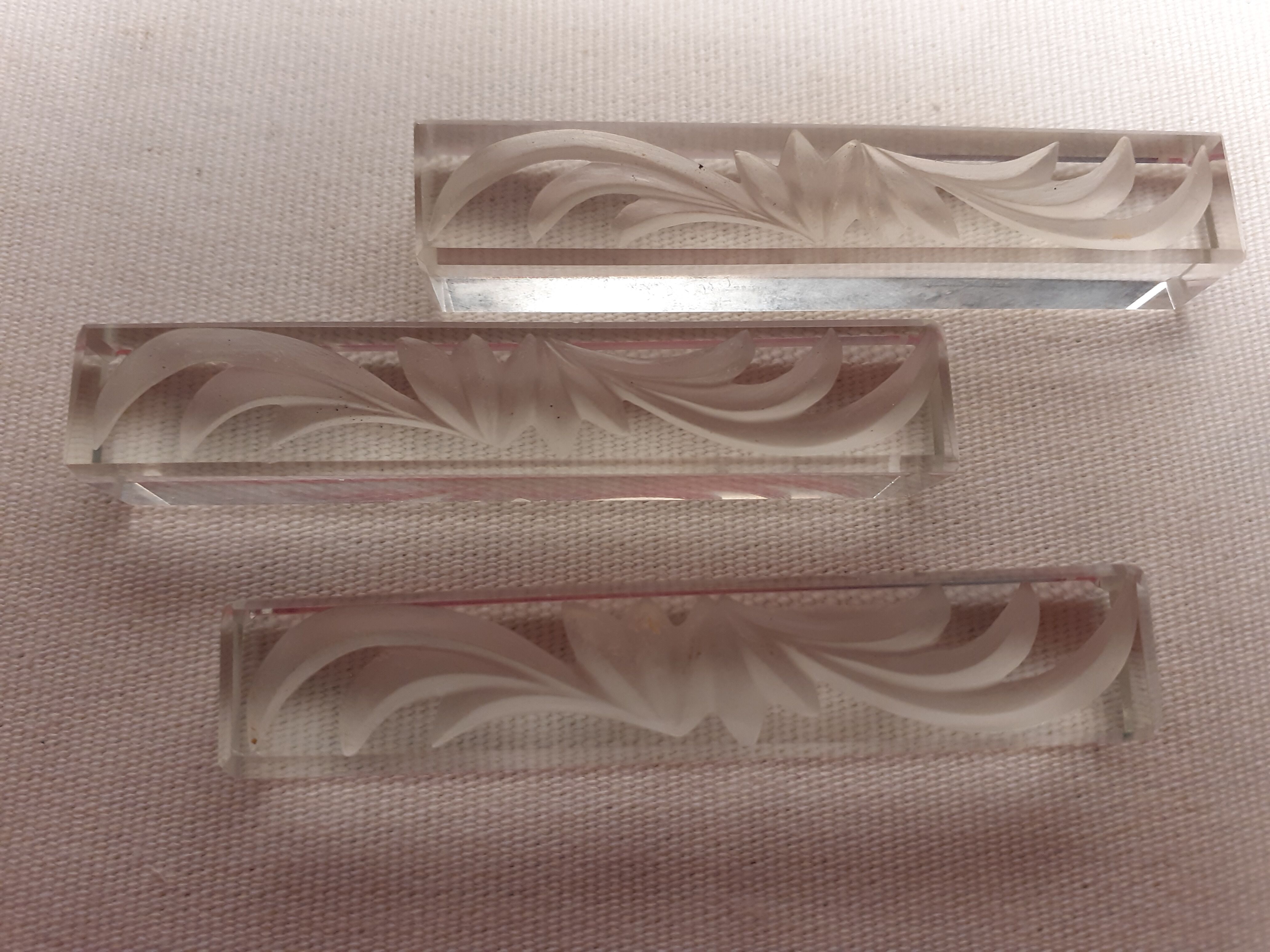 Series of 12 cut crystal knife holders 1950