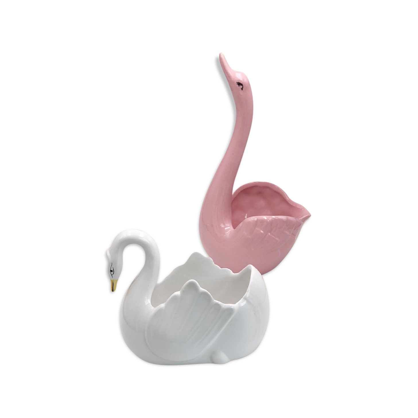 Vintage swan pot cache
