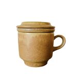 Tasse en grès avec couvercle et infuseur à thé vintage