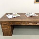 Very large old oak trading counter, XXL format