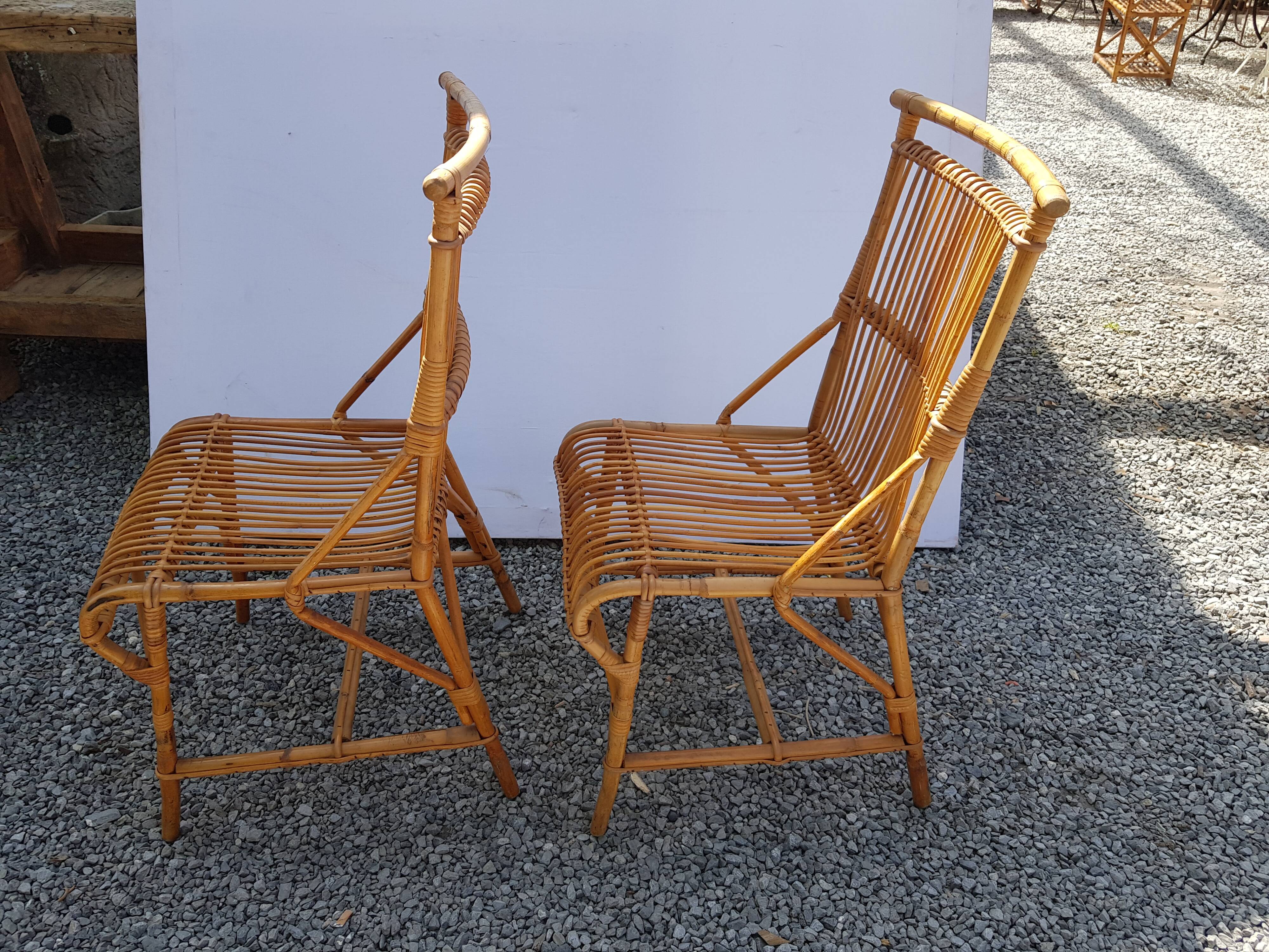 Pair of rattan chairs