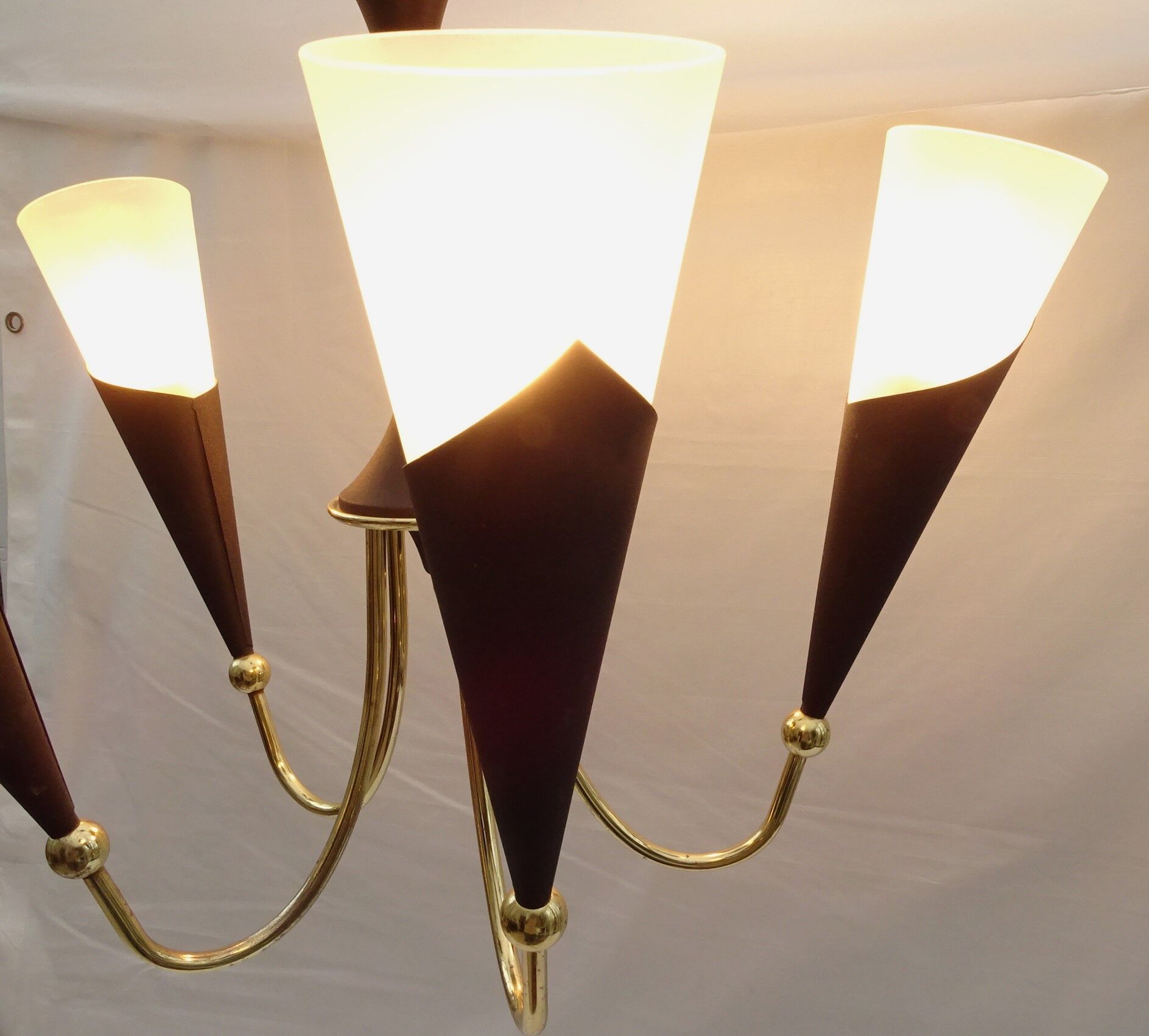 5-branched chandelier cone shaped abat jour